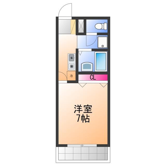 プレジール取石(1K/1階)の間取り写真