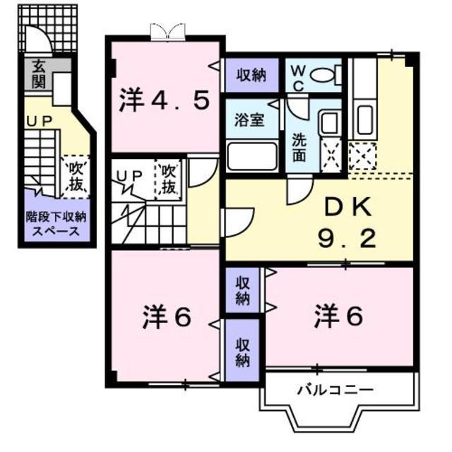 エルンテ(3DK/2階)の間取り写真