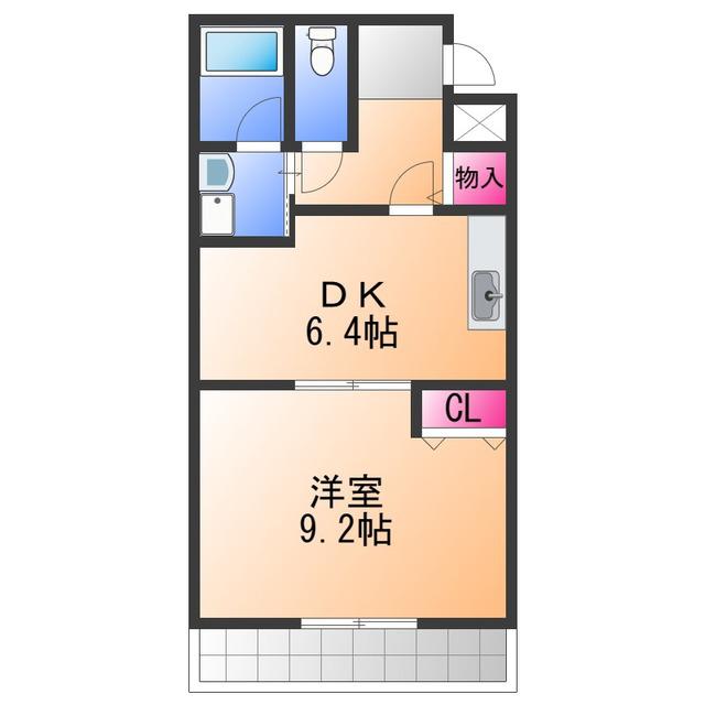 リヴェール弐番館(1DK/2階)の間取り写真