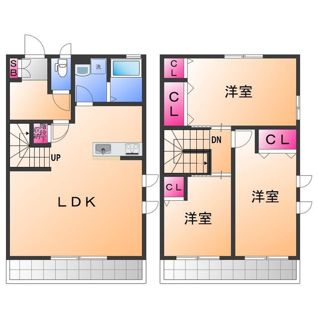 グランドール(3LDK/1階)の間取り写真