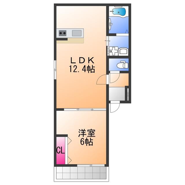 フジパレス羽衣2番館(1LDK/3階)の間取り写真