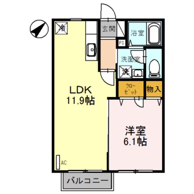 パル春日B(1LDK/2階)の間取り写真