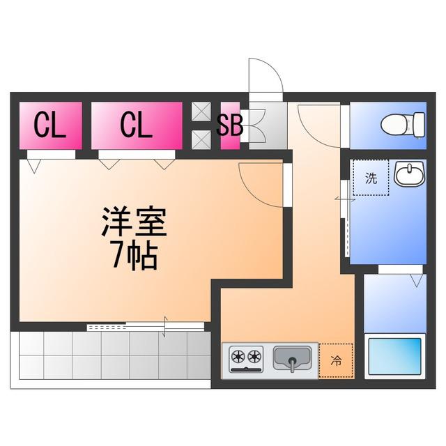 フジパレス泉佐野駅西Ⅰ番館(1K/2階)の間取り写真