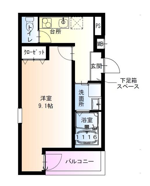 フジパレス泉佐野駅西Ⅰ番館(1K/1階)の間取り写真