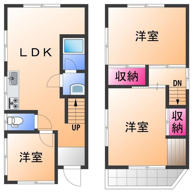 南海電鉄南海本線 春木駅 徒歩7分 2階建 築57年(3LDK)の間取り写真