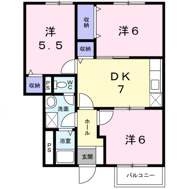 エクセル・ミタⅠ(3DK/1階)の間取り写真