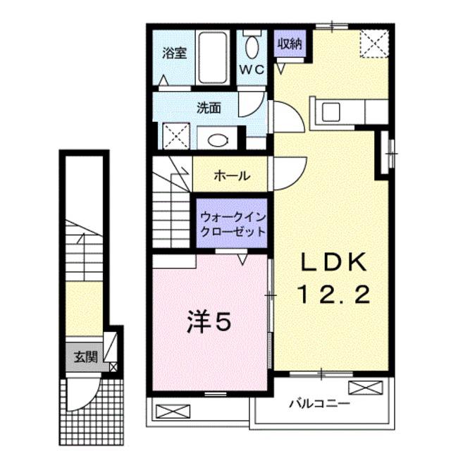 阪和線 下松駅(大阪) 徒歩9分 2階建 築7年(1LDK/2階)の間取り写真
