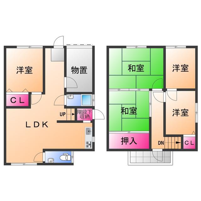 南海電鉄南海本線 春木駅 徒歩15分 2階建 築61年(5LDK)の間取り写真