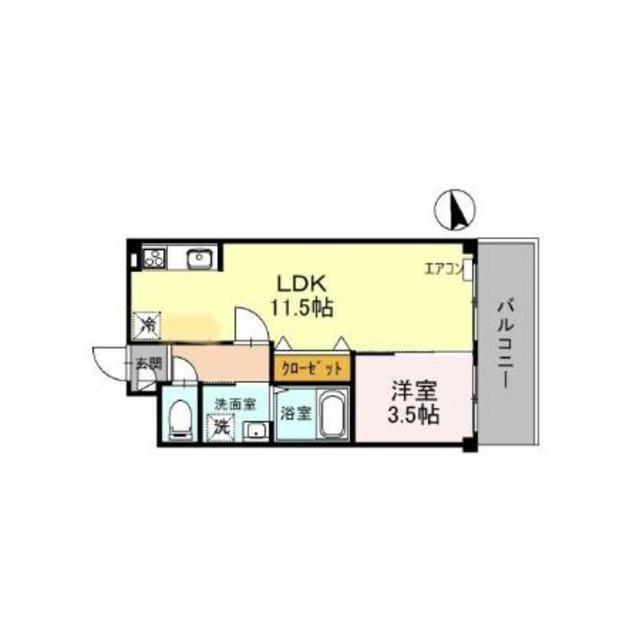 VILLA IZUMI CHUO(1LDK/6階)の間取り写真
