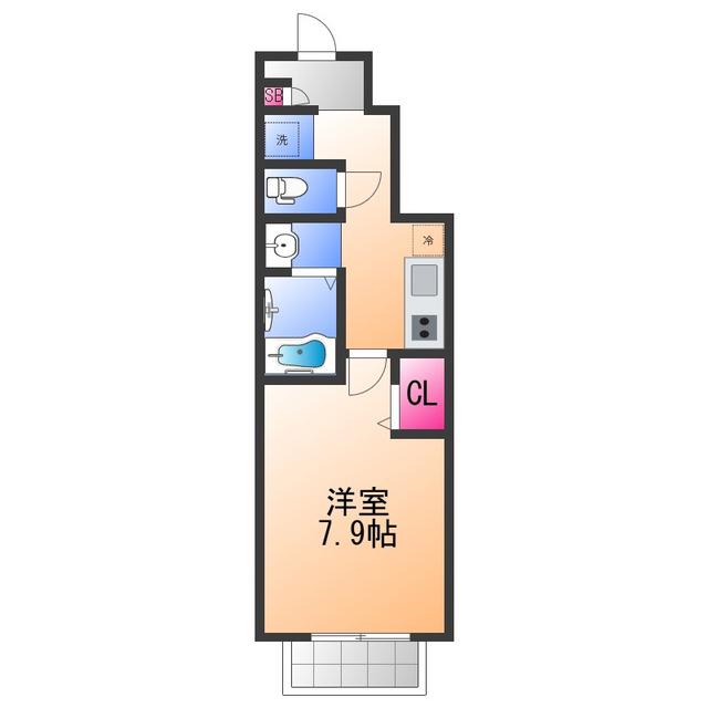 オークリーテラス(1K/1階)の間取り写真