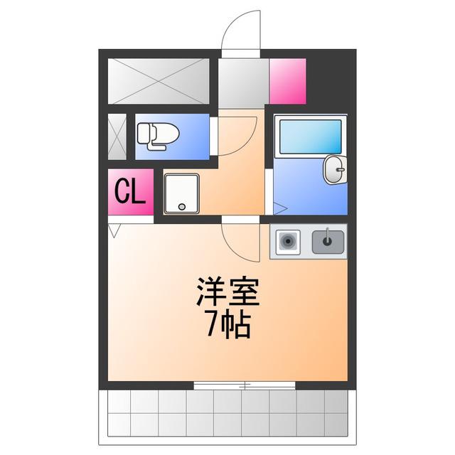 プランドールマサキ(ワンルーム/7階)の間取り写真