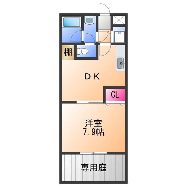 リヴェール弐番館(1DK/1階)の間取り写真