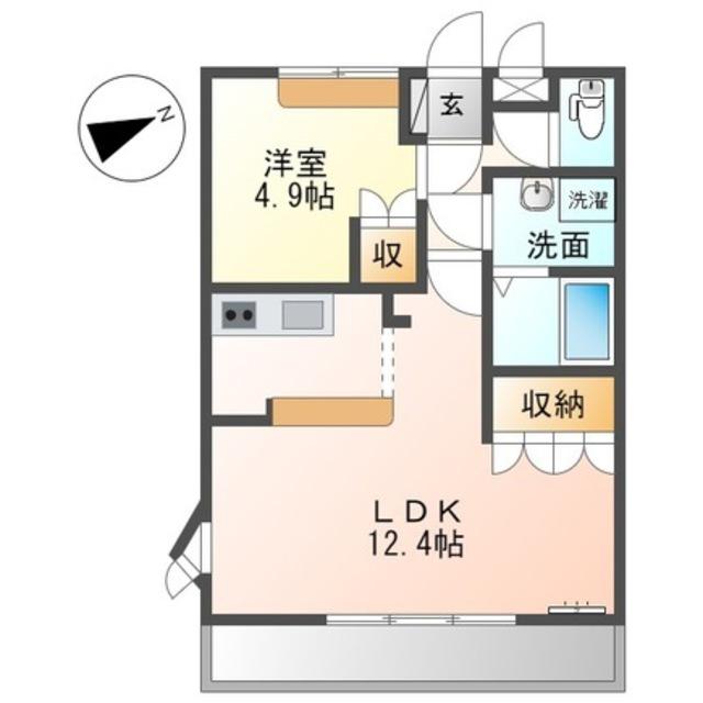 YOUコーポ(1LDK/2階)の間取り写真