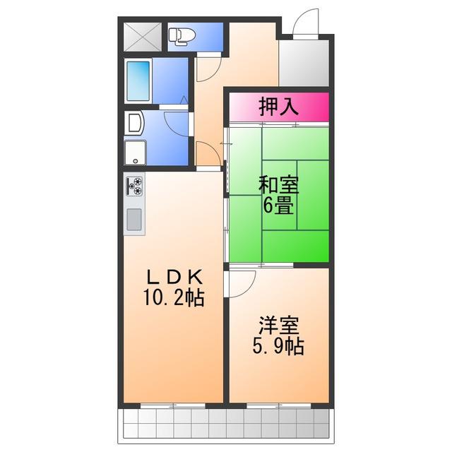 メゾン・ロゼ(2LDK/3階)の間取り写真