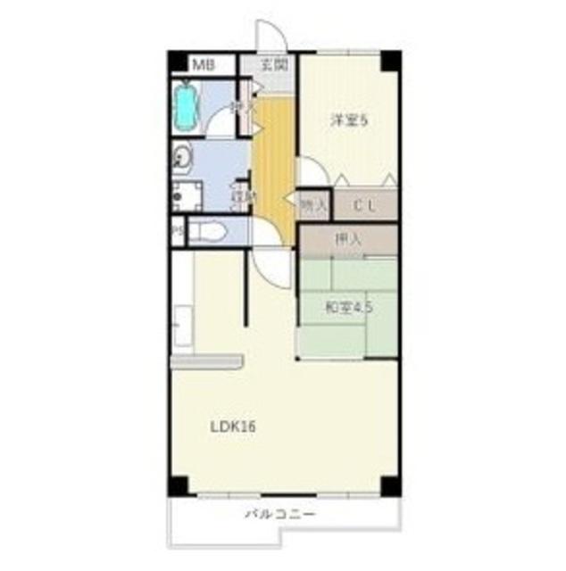 COLLECTION東岸和田(2LDK/6階)の間取り写真