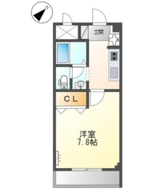 ラヴィーナ弐番館(1K/1階)の間取り写真