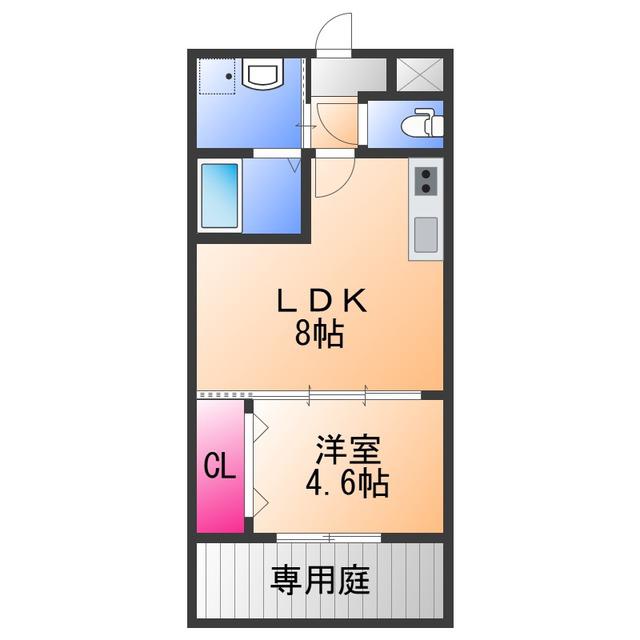 モンサント田中町(1LDK/1階)の間取り写真