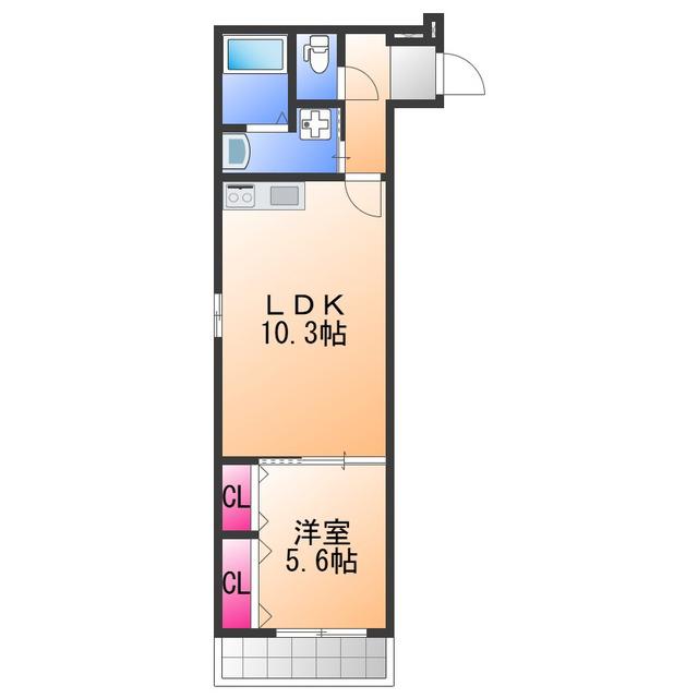 フジパレス日根野駅南1番館(1LDK/3階)の間取り写真