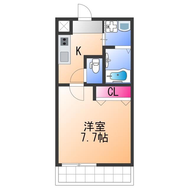 フジパレス泉大津ノース(1K/1階)の間取り写真