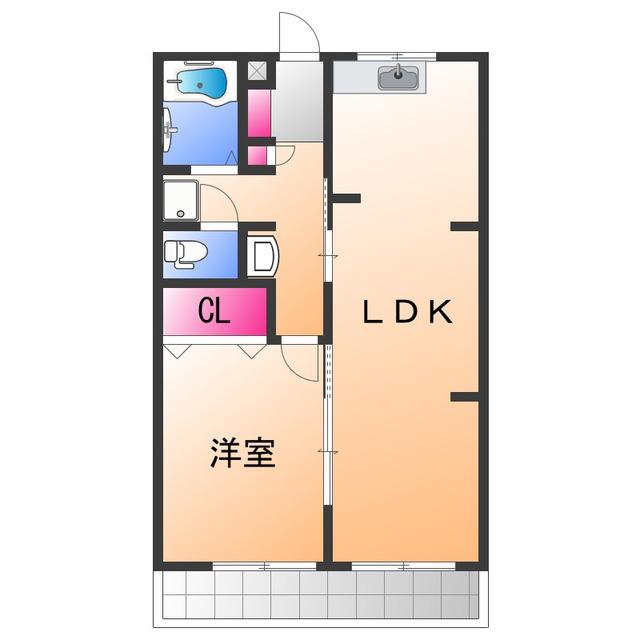 メゾンドタカ(1LDK/3階)の間取り写真