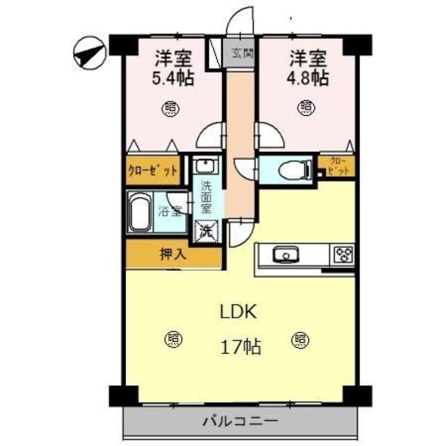 フェリーチェ和泉(2LDK/2階)の間取り写真