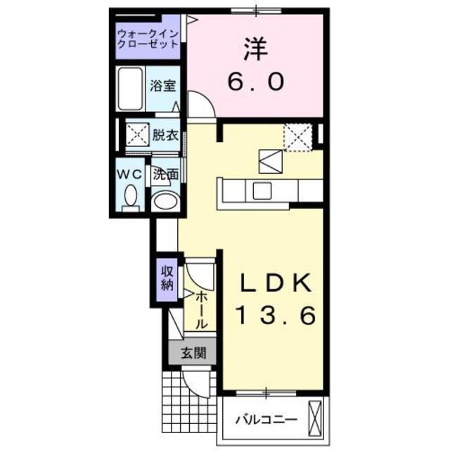 ボヌール(1LDK/1階)の間取り写真