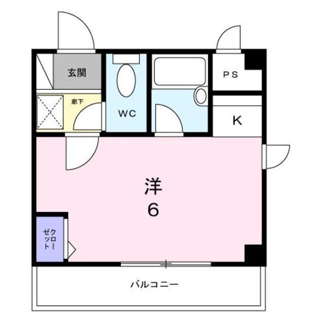 レジデンス畑野(1K/2階)の間取り写真