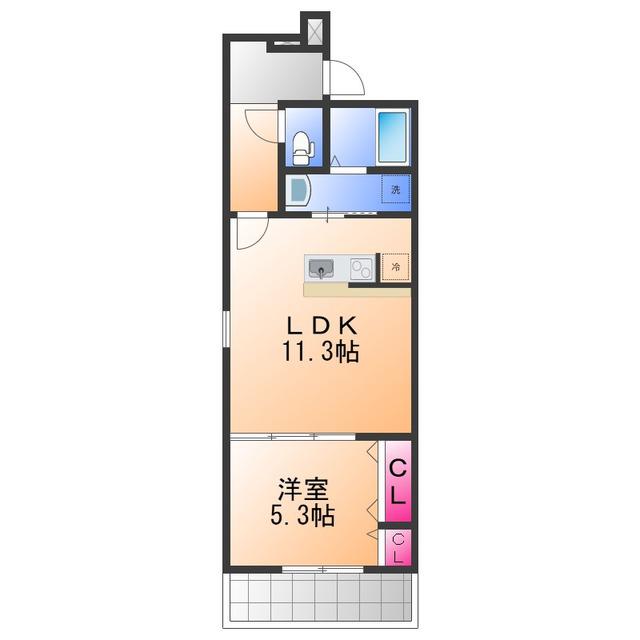 フジパレス レーヴⅡ番館(1LDK/2階)の間取り写真