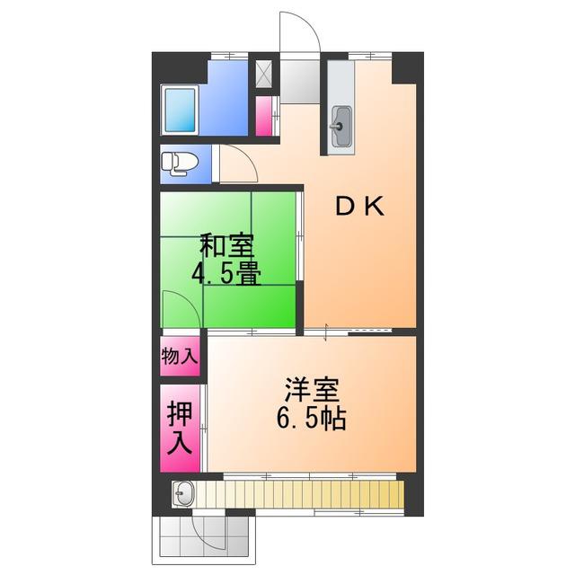 マンション新川(2DK/9階)の間取り写真