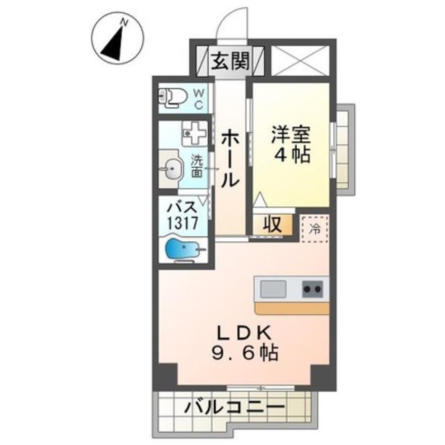 YFセントラルヒルズ(1LDK/3階)の間取り写真