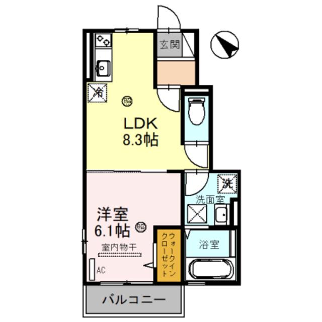 FRIEDEN BAUM(1LDK/1階)の間取り写真
