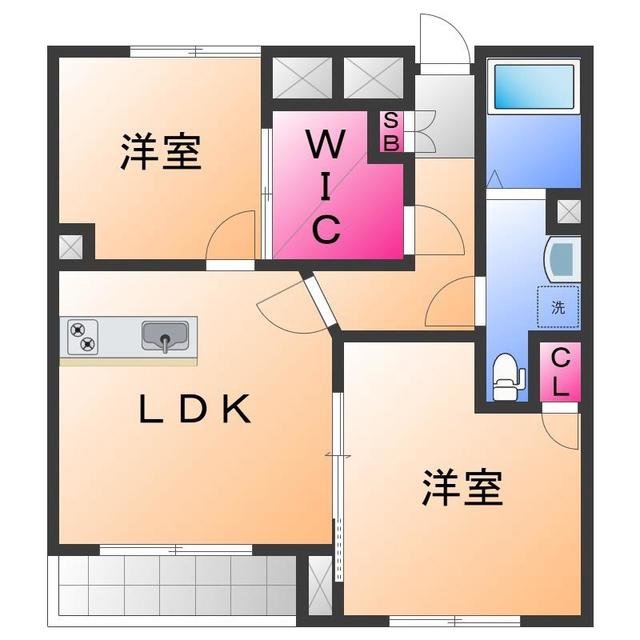 センティーレ和泉(2LDK/1階)の間取り写真
