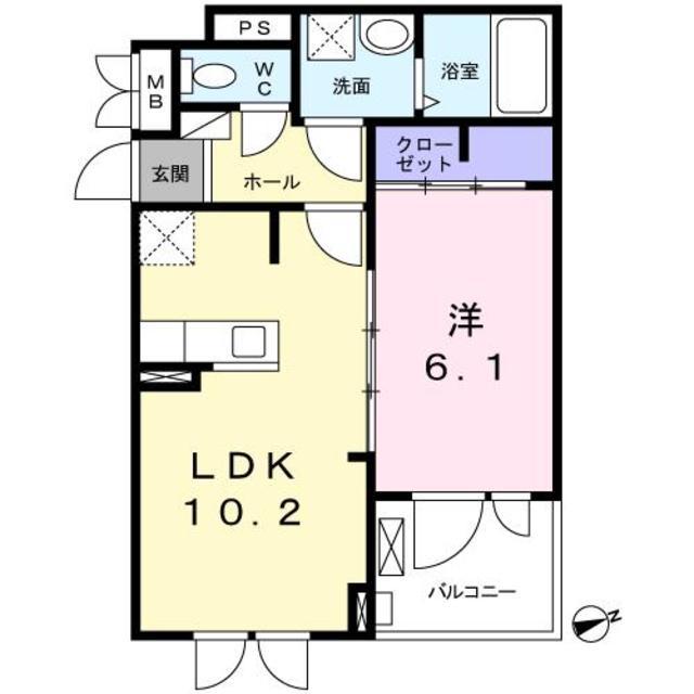 Y・Y・Y ー 22(1LDK/2階)の間取り写真