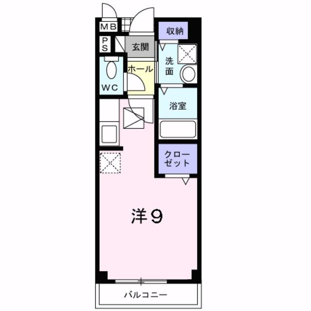ベル アルモニー1番館(ワンルーム/2階)の間取り写真