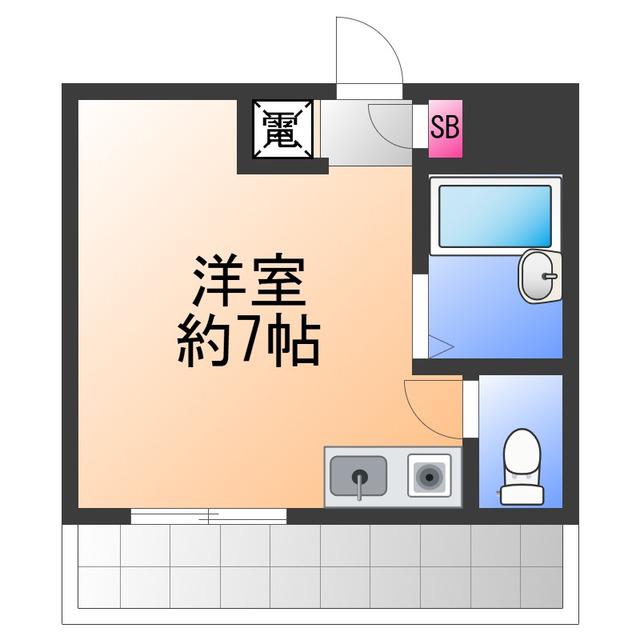 ボヌール伯太(ワンルーム/3階)の間取り写真