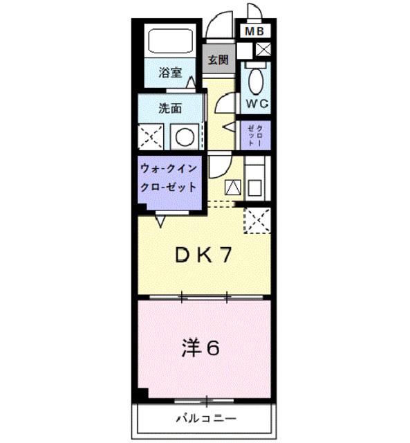 シェアー・イースト(1DK/1階)の間取り写真