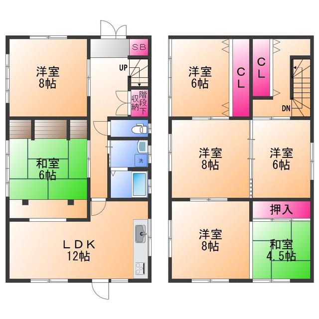 南海電鉄南海本線 蛸地蔵駅 徒歩3分 2階建 築48年(7LDK)の間取り写真