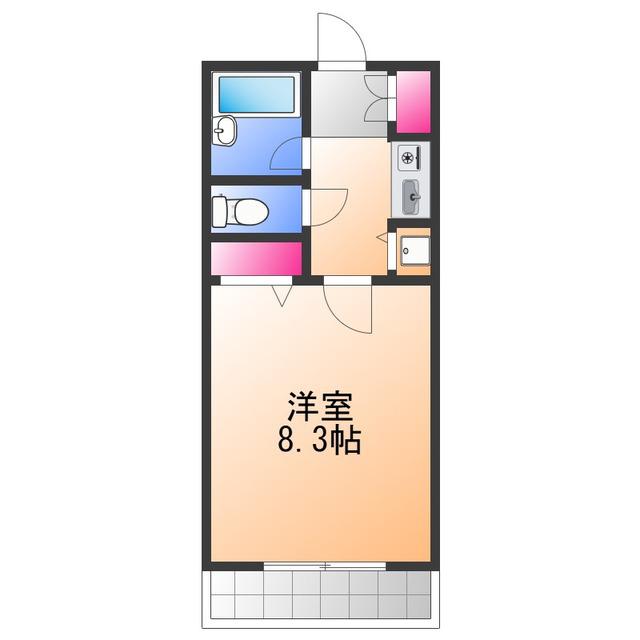 ハピネスイトウ(1K/3階)の間取り写真