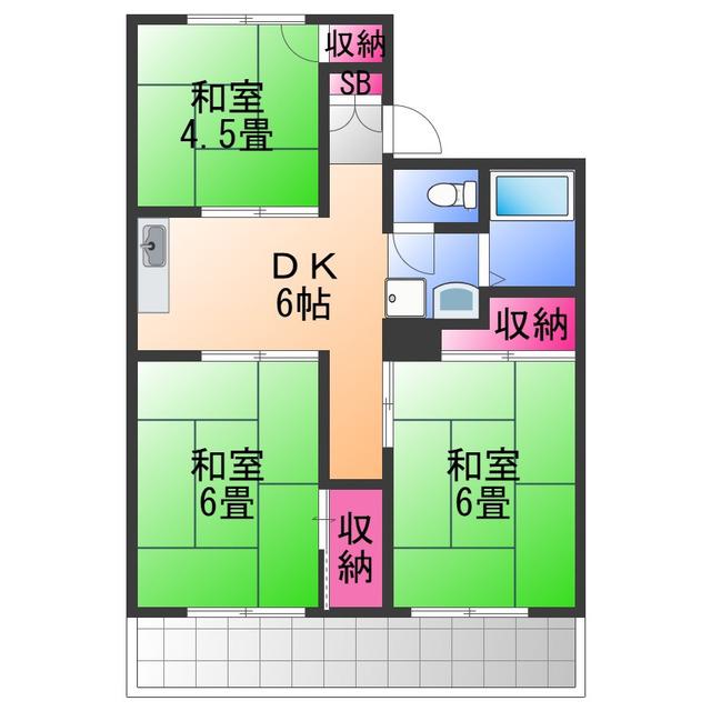 スカイコーポ(3DK/2階)の間取り写真