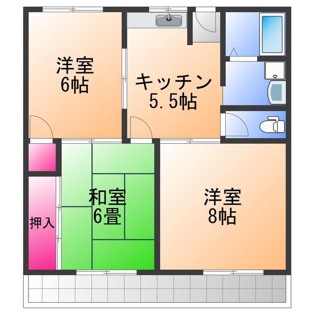 サンヴェール城東(3K/3階)の間取り写真