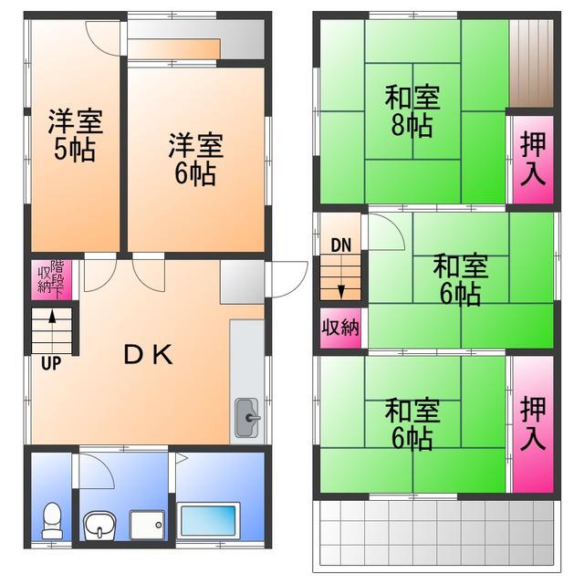阪和線 和泉府中駅 徒歩7分 2階建 築54年