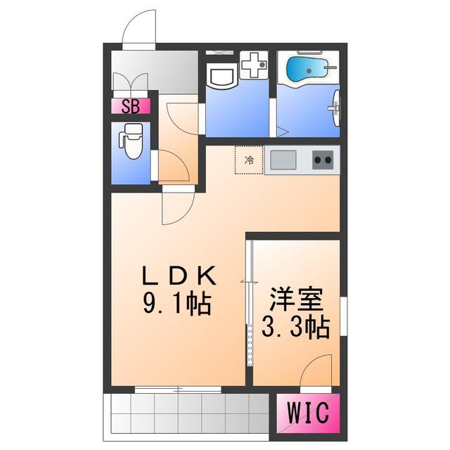 ジーメゾン泉大津ルミナーレ(1LDK/3階)の間取り写真