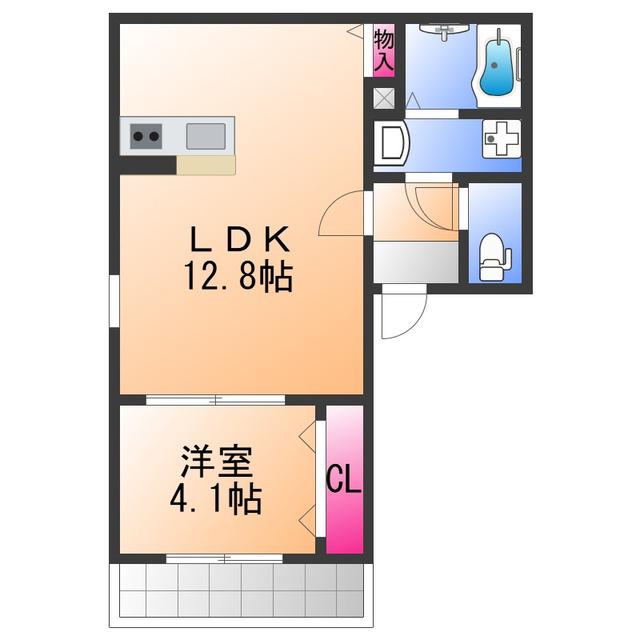 ジーメゾン泉大津ルミナーレ(1LDK/2階)の間取り写真