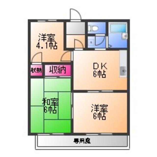 メゾンフローレンス(3DK/1階)の間取り写真
