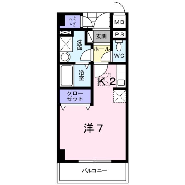 ベルフォーレ(ワンルーム/1階)の間取り写真