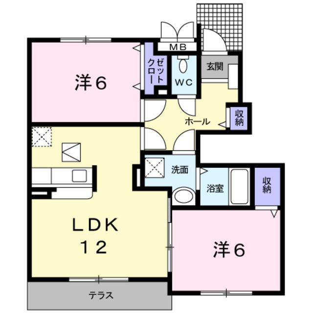 パ-クサイド(2LDK/1階)の間取り写真