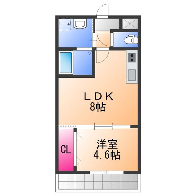 モンサント田中町(1LDK/2階)の間取り写真