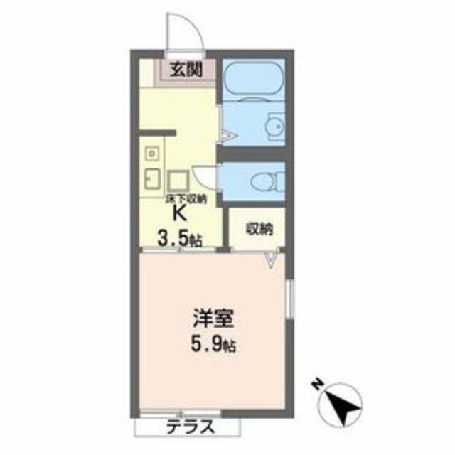 プチメゾンくずのは(1K/1階)の間取り写真