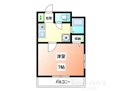 ノエル・ドゥ・フランドール(1K/7階)の間取り写真