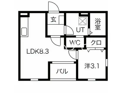 MS OOSUGI(1LDK/1階)の間取り写真